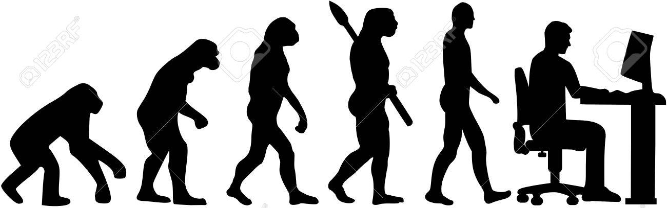 プログラマ開発者シルエット進化 のイラスト素材 ベクタ Image