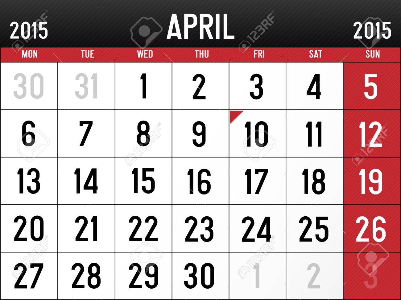 15 年 4 月のカレンダー のイラスト素材 ベクタ Image 15 年 4 月のカレンダー のイラスト素材 ベクタ Image