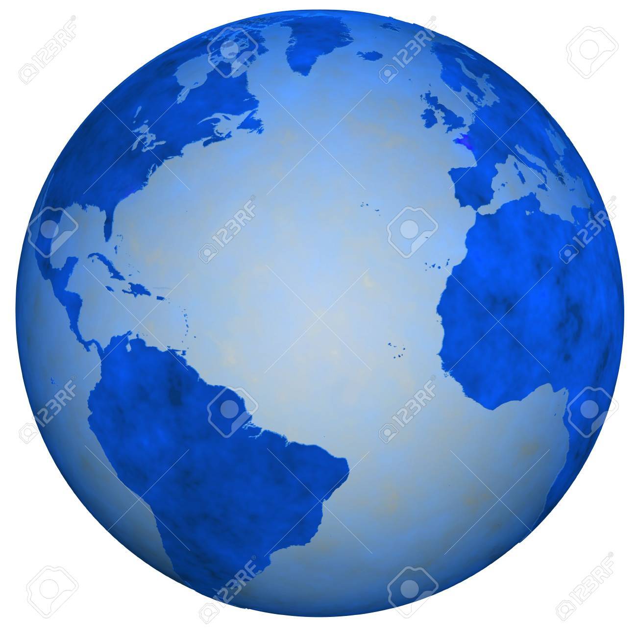 A Big Blue Textured Earth Globe, View Of Eastern And Western Hemispheres.  3D Illustration Stock Photo, Picture and Royalty Free Image. Image 2061139., image size:1300x1300