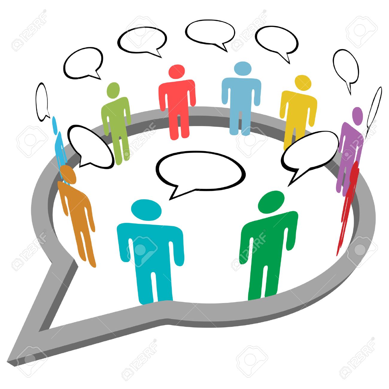 Inner circle business people talk meet in a social media network speech bubble - 8002515 Inner circle business people talk meet in a social media network speech bubble - 8002515