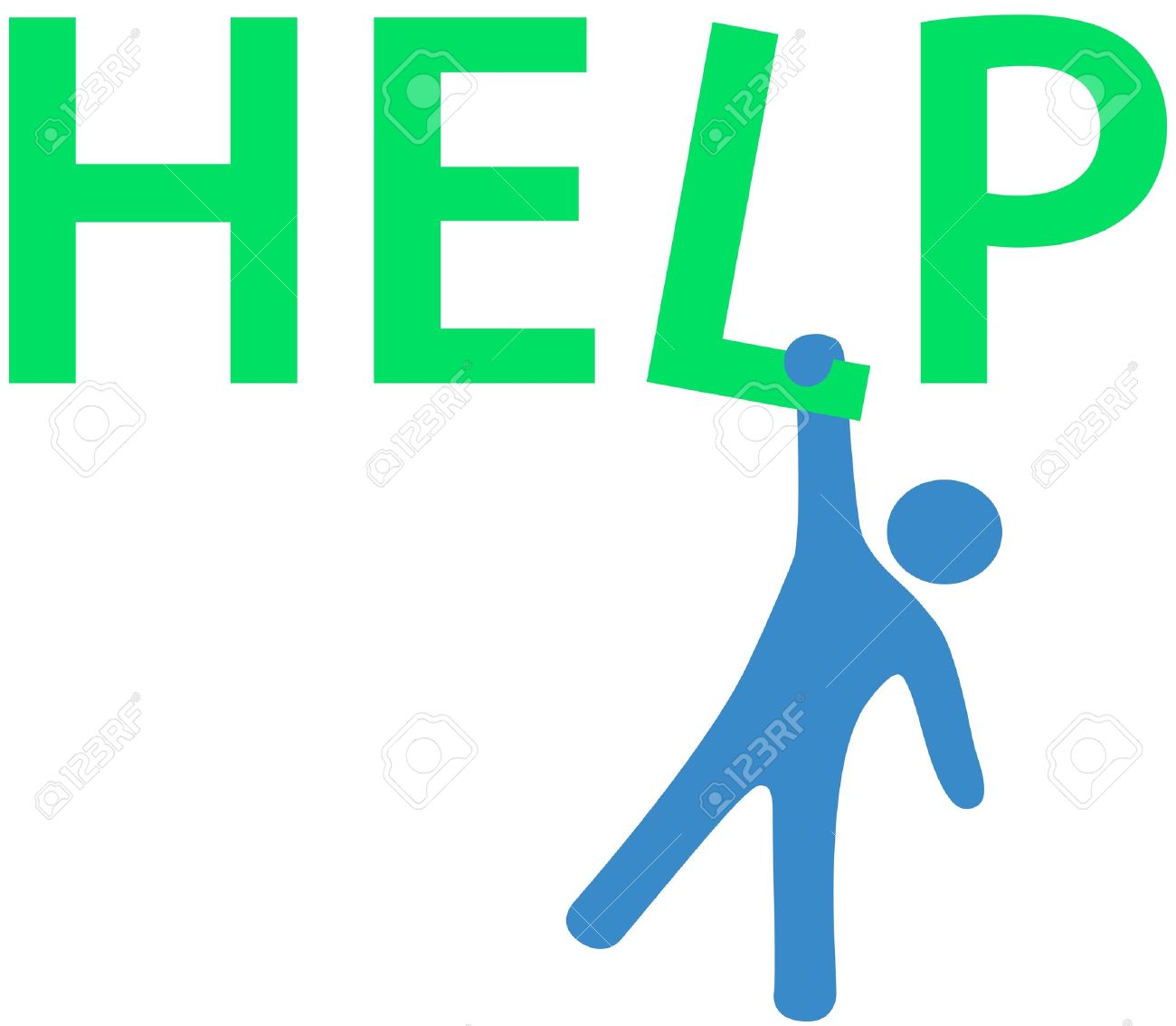 Person Hanging On Word Needs Help Information Answer Stock Vector Person Hanging On Word Needs Help Information Answer Stock Vector