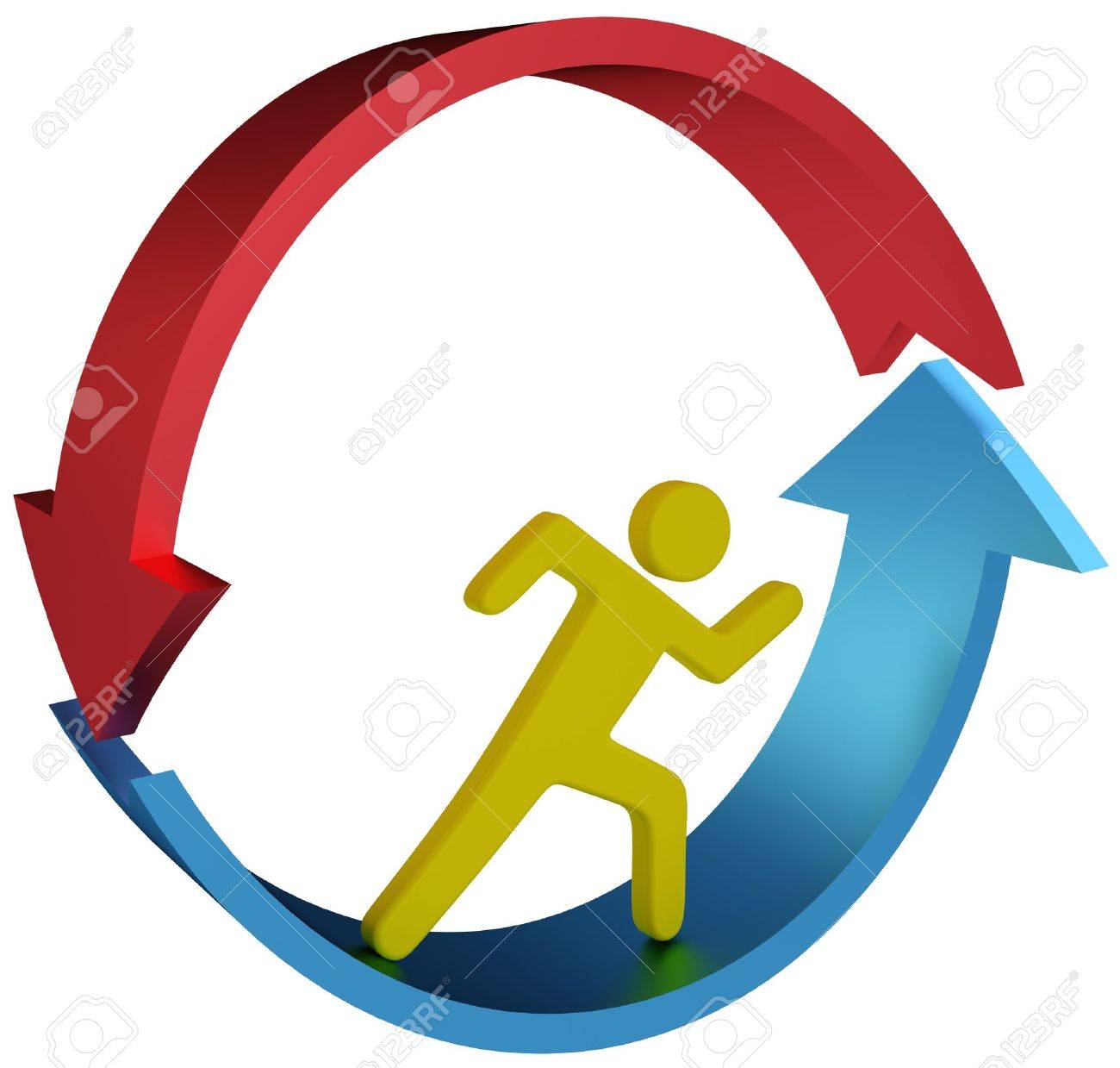 Personne Ne Mene Nulle Part En Cours D Execution En Tapis Roulant Cercle Vicieux Ou Les Fleches D Emploi Banque D Images Et Photos Libres De Droits Image