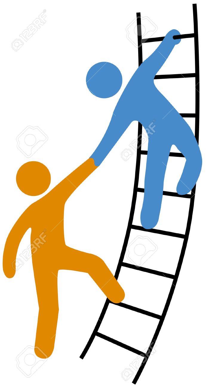 up the ladder