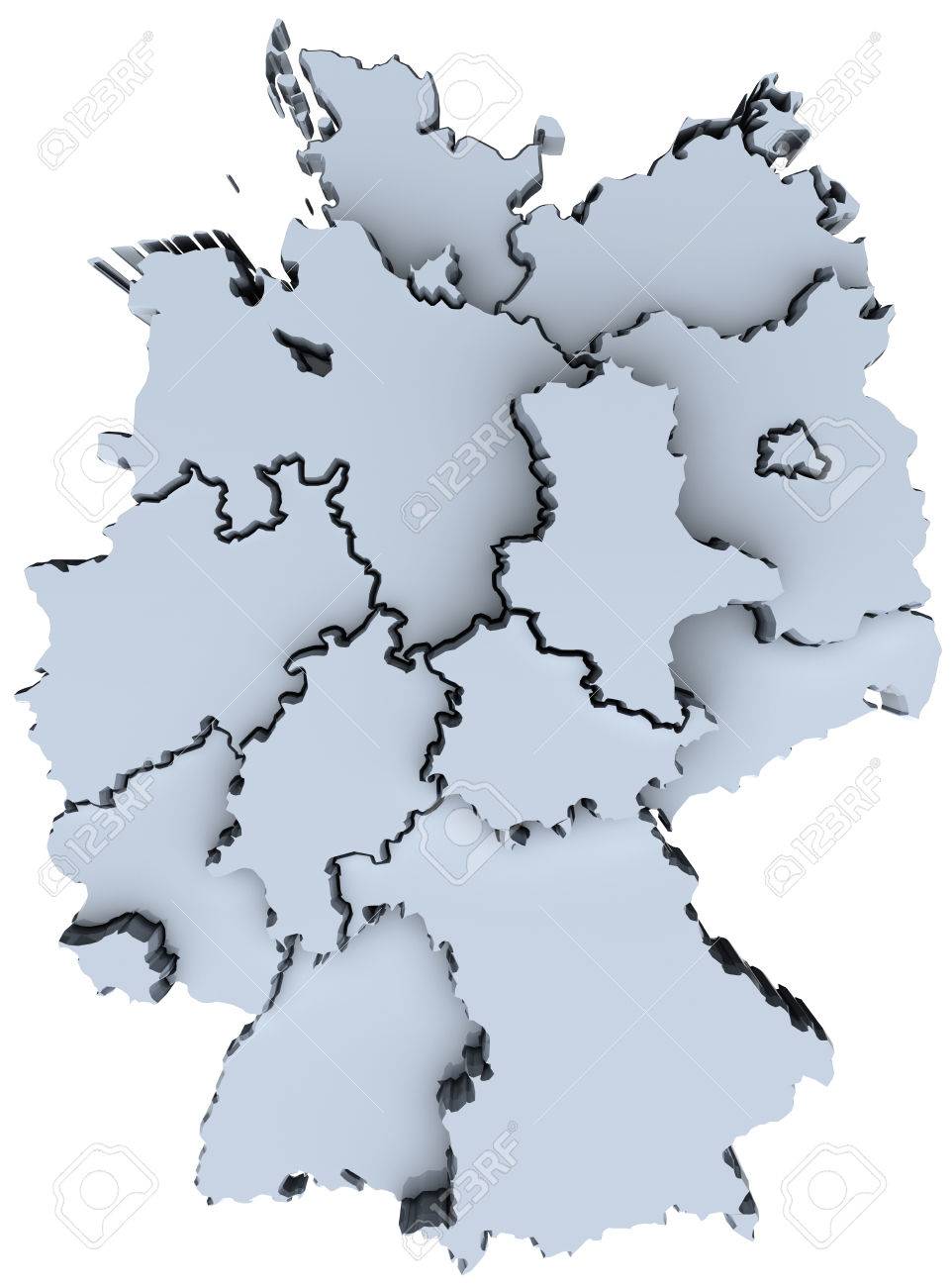 map of germany sixteen states german republic deutschland stock photo 28466365