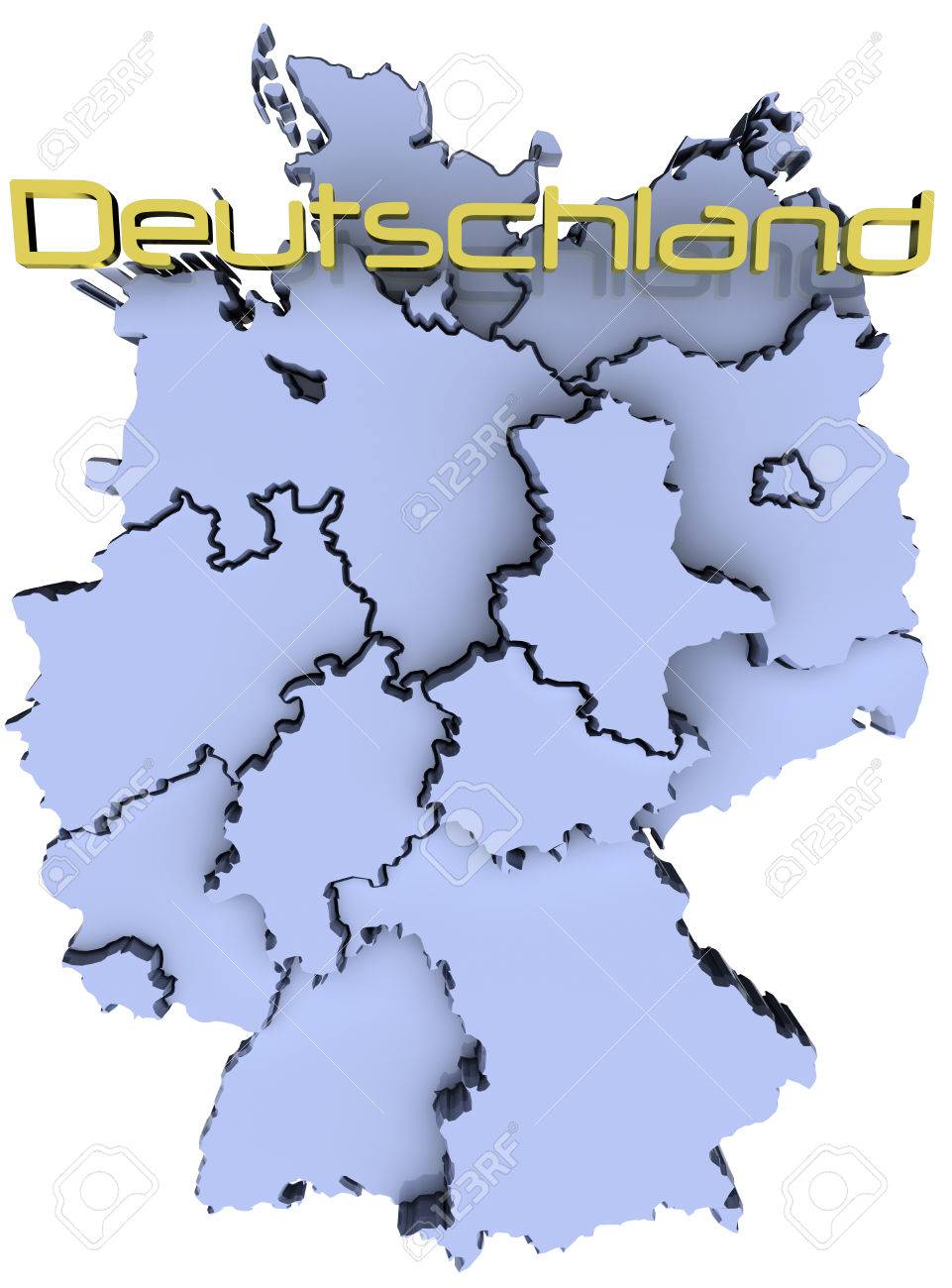 map of germany states german republic deutschland name stock photo 29305609