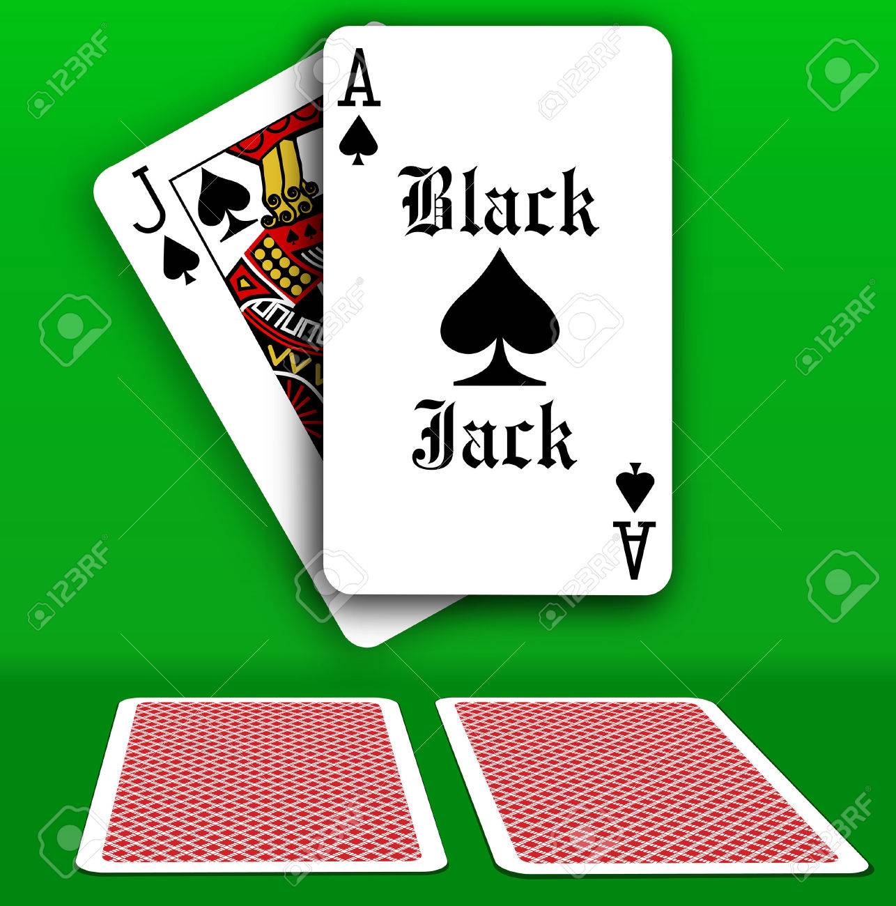 ブラック ジャック スペード エースの手のディーラーのカードのカジノのゲーム テーブルで顔を後退します。のイラスト素材・ベクター Image  30212243