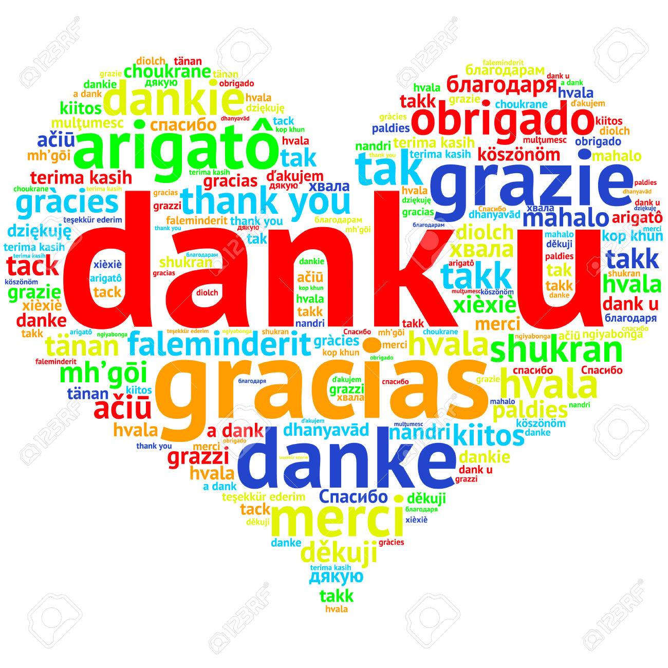 Focus On Dutch Dank U Word Cloud In Heart Shape On White Background Saying Thanks In Multiple Languages Stock Photo Picture And Royalty Free Image Image