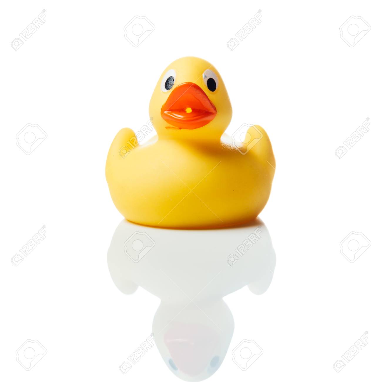 Caucho NiñosAislado Blanco Del Pato Amarillo De Sobre La Con Fondo Reflexión Para Baño PlásticoJuguetes dCsrtQh
