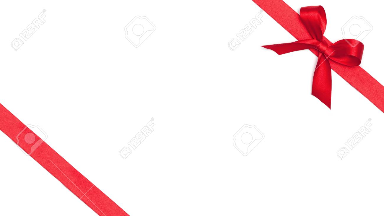 red gift wrap ribbons for christmas isolated on white background