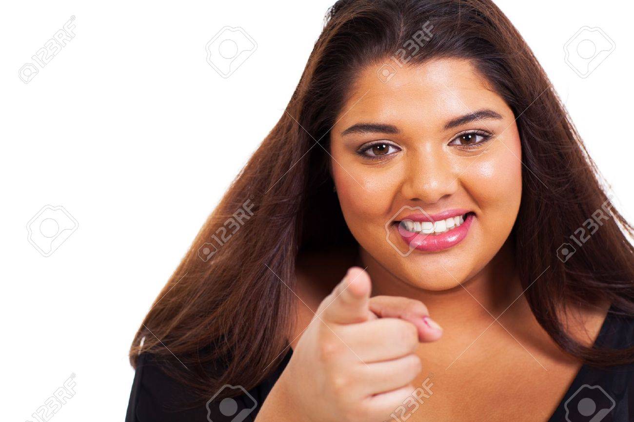 Funny Big Teen Girl Pointing At You photo