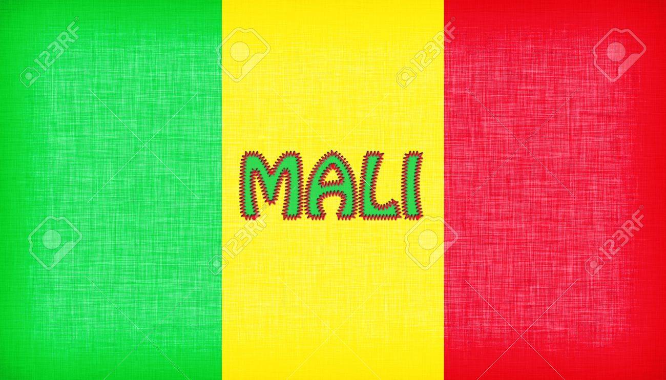 Drapeau Malien Avec Texte MALI-BAMAKO En Lettres Majuscules