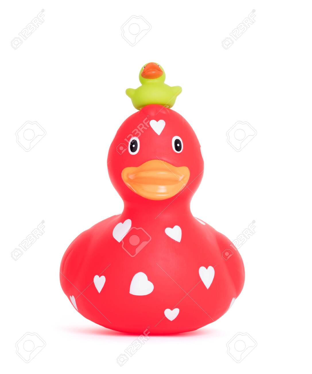red rubber ducks