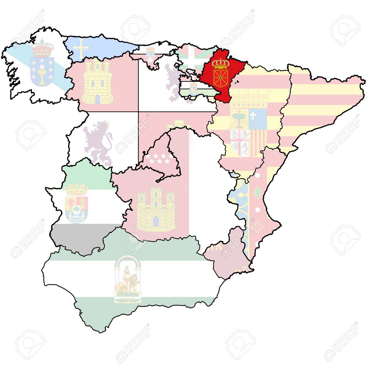 carte espagne region navarre Navarre Region On Administration Map Of Regions Of Spain With Stock Photo Picture And Royalty Free Image Image 16551318 carte espagne region navarre