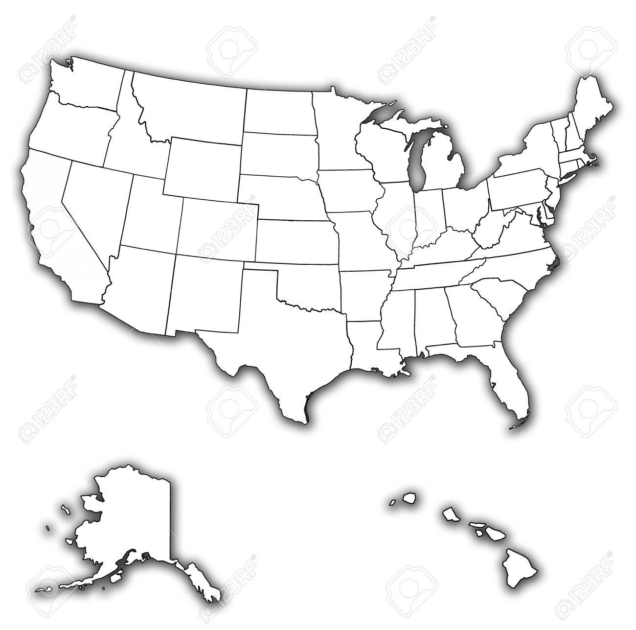 Usa Map One Line Drawing Border Stock Vector (Royalty Free) 1708984744