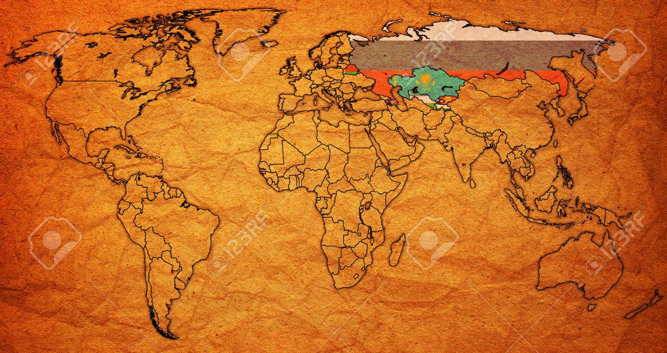 Immagini Stock Comunita Degli Stati Indipendenti Sulla Mappa Del Mondo Con I Confini Nazionali Image 46922346