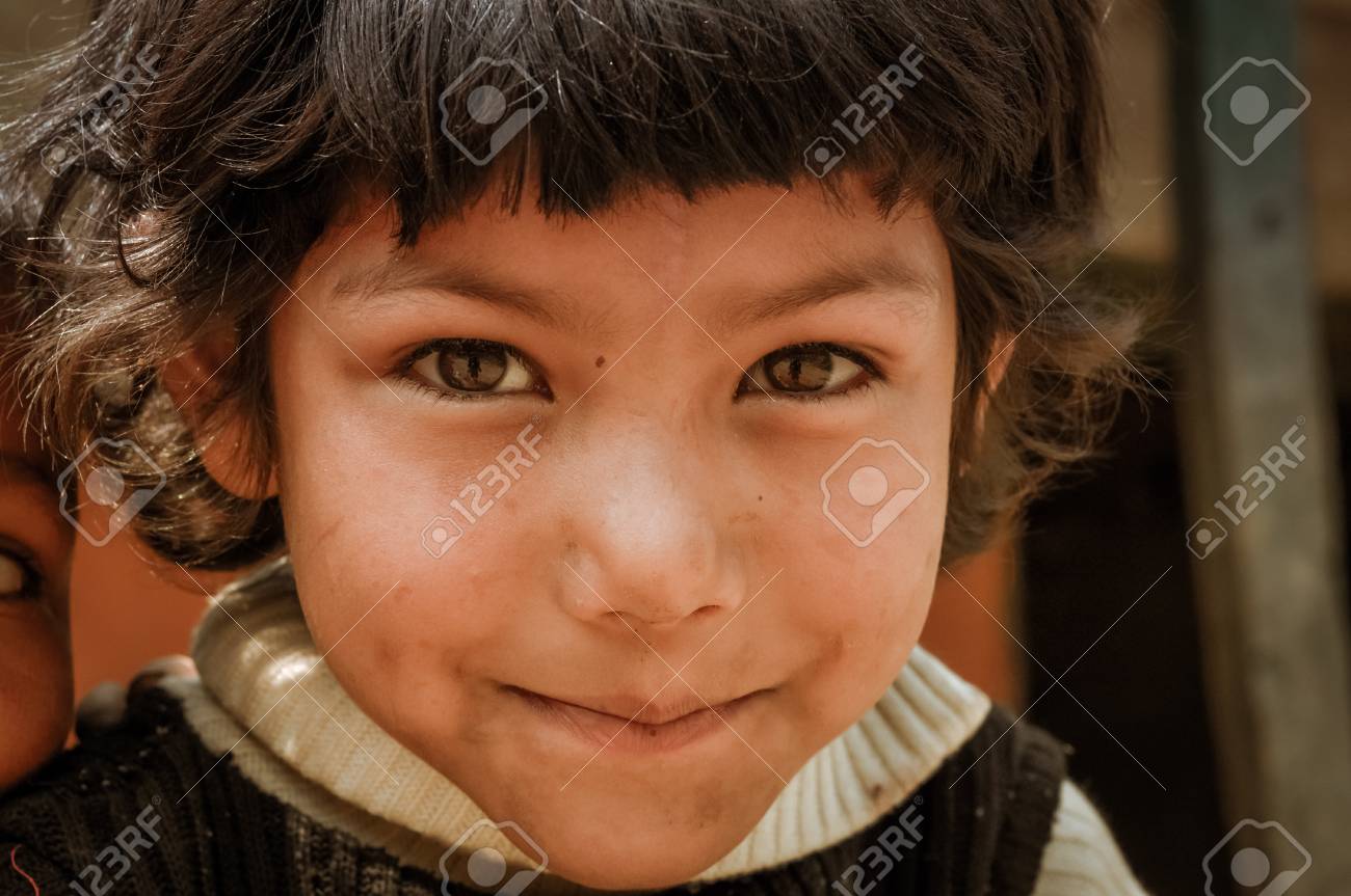 Beni Nepal Circa May 2012 Young Girl With Short Brown Hair