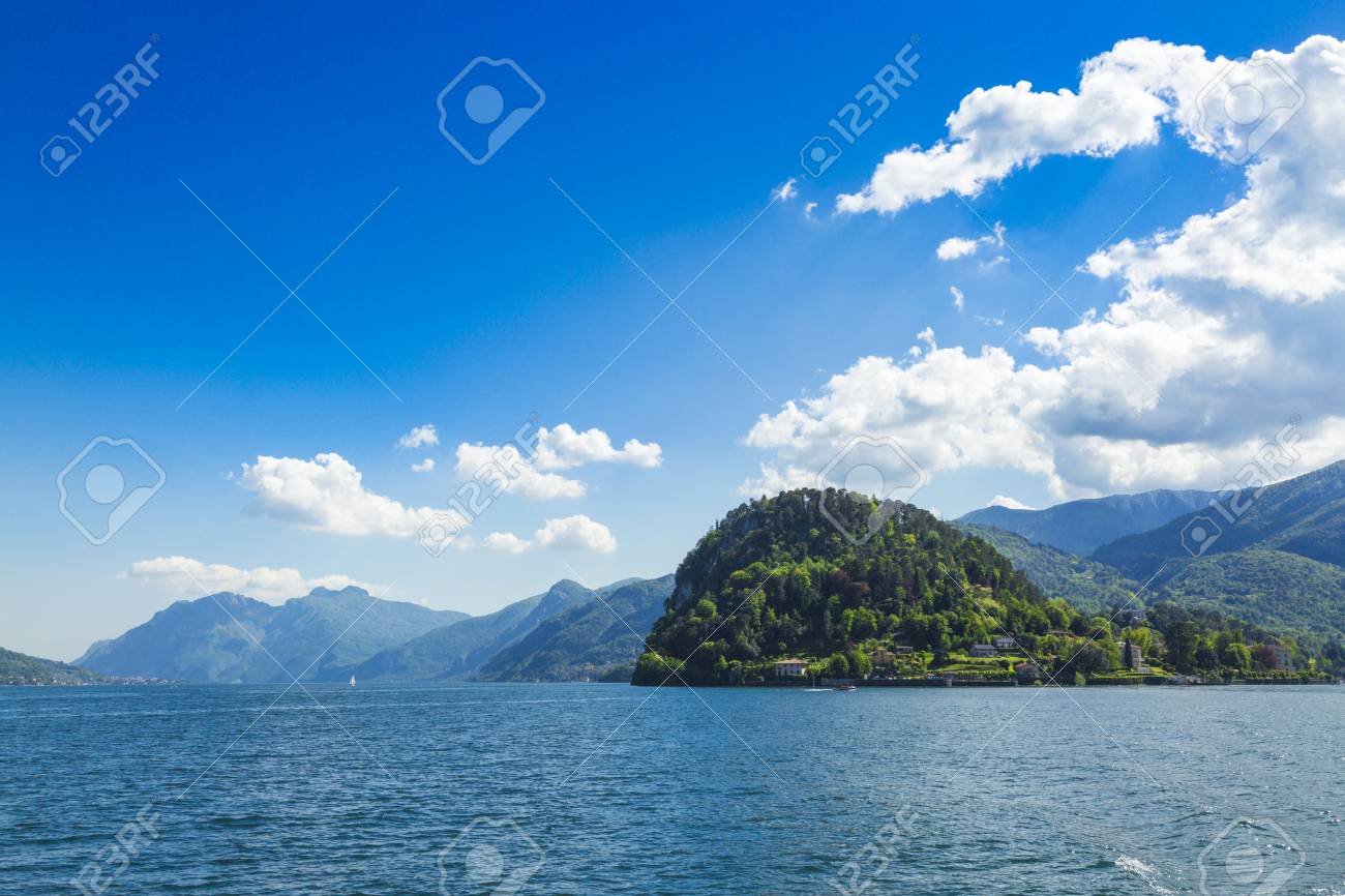 ロンバルディア州の美しいイテイル山コモ湖 の写真素材 画像素材 Image