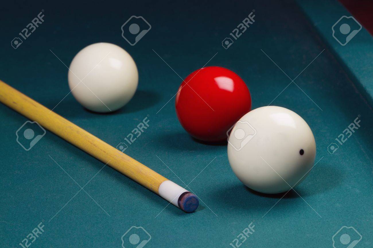 象牙風ビリヤードキューボール骨董品赤白