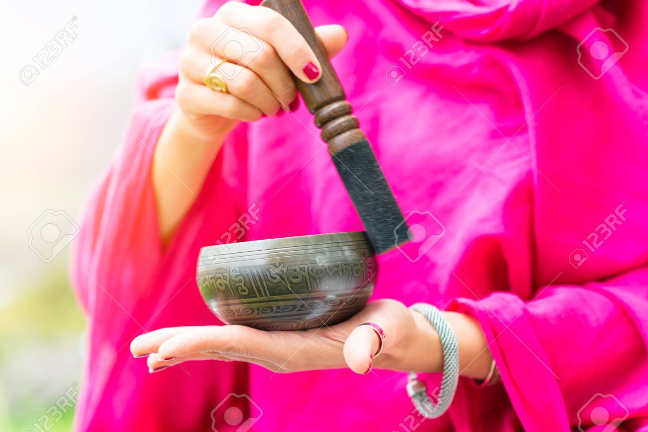 Tibetan bell in hand and played - 47410651 Tibetan bell in hand and played - 47410651