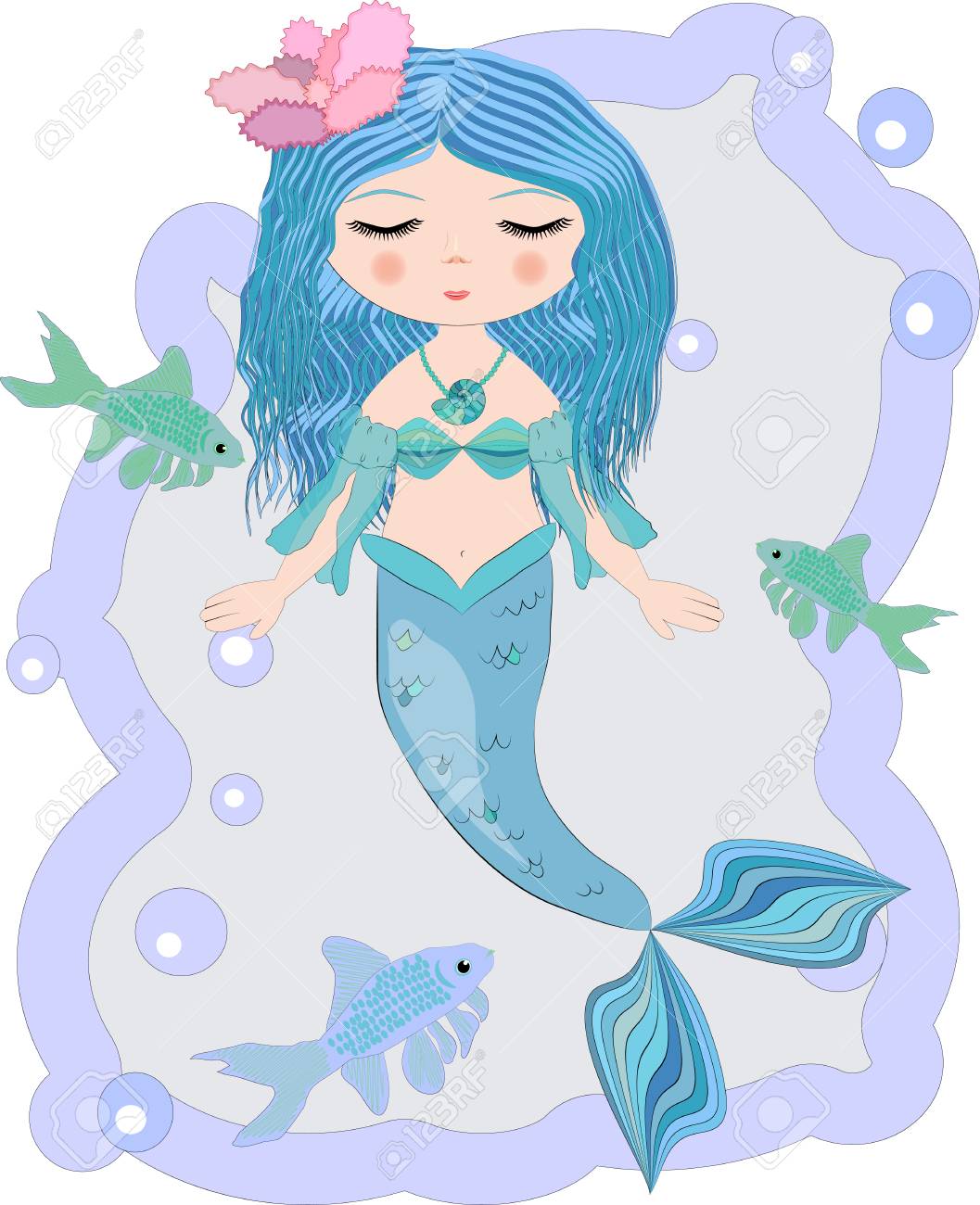 漫画 かわいい人魚 海の王女 サイレン 青い髪 目を閉じて 尾をフォーク の写真素材 画像素材 Image 漫画 かわいい人魚 海の王女 サイレン 青い髪 目を閉じて 尾をフォーク の写真素材 画像素材 Image