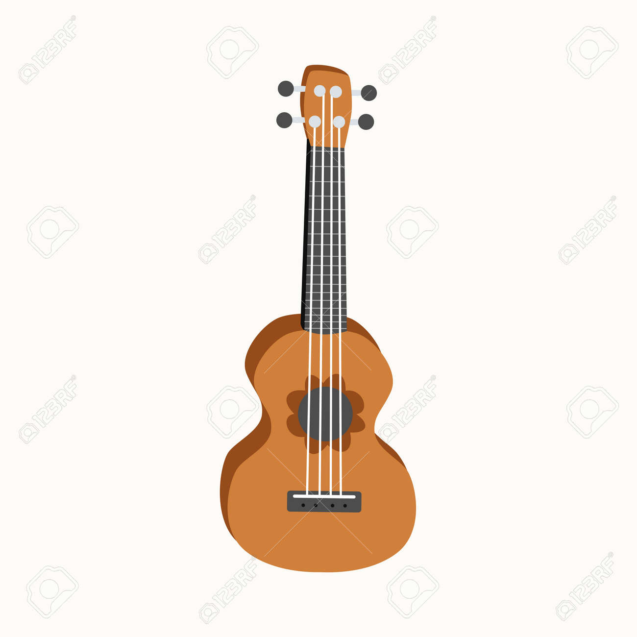 Ukulele flat design, four-string guitar illustration on background - 154166232 Ukulele flat design, four-string guitar illustration on background - 154166232