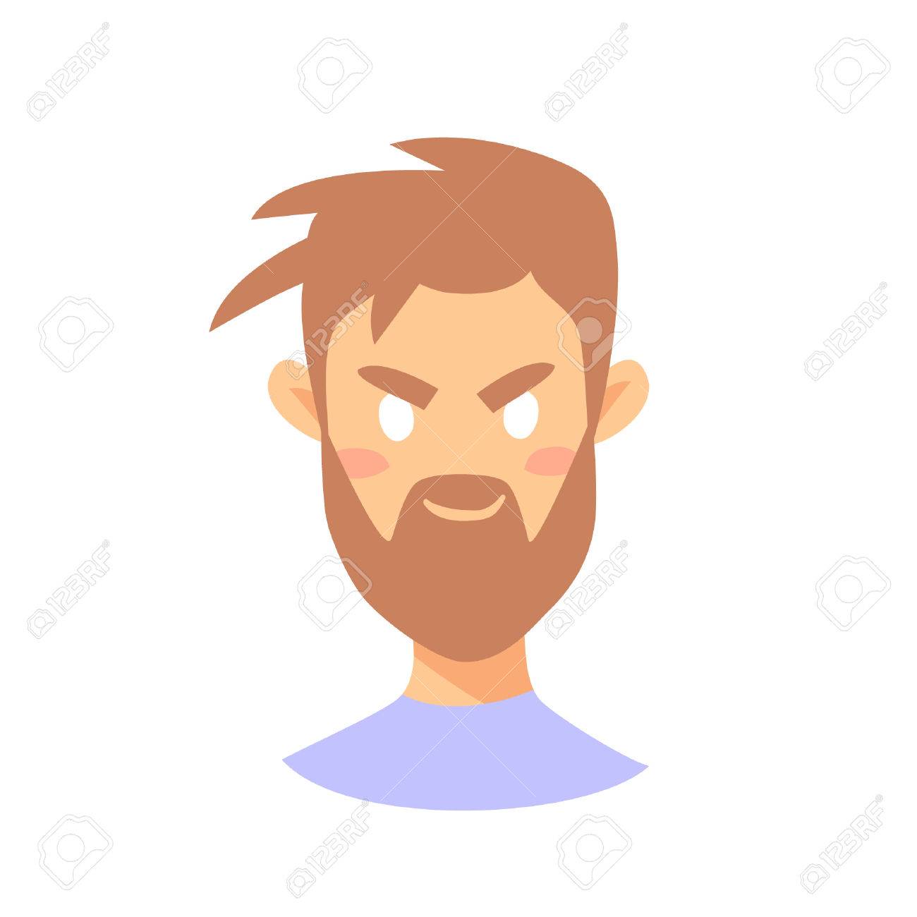 Evil Emoji character. Cartoon style emotion icons. Isolated boy..