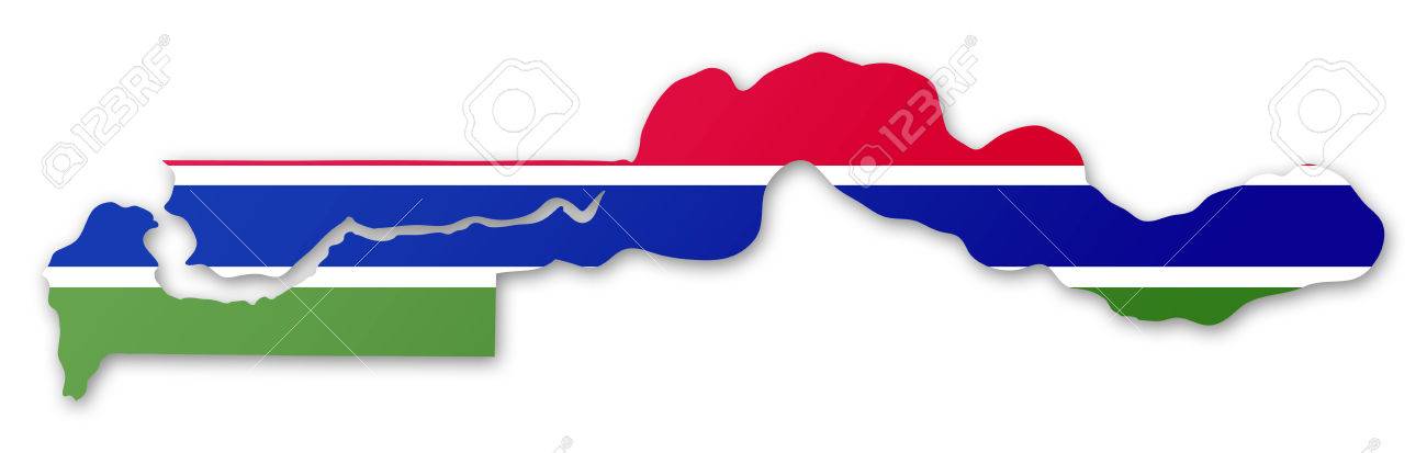 ガンビアの国旗と地図のイラスト の写真素材 画像素材 Image