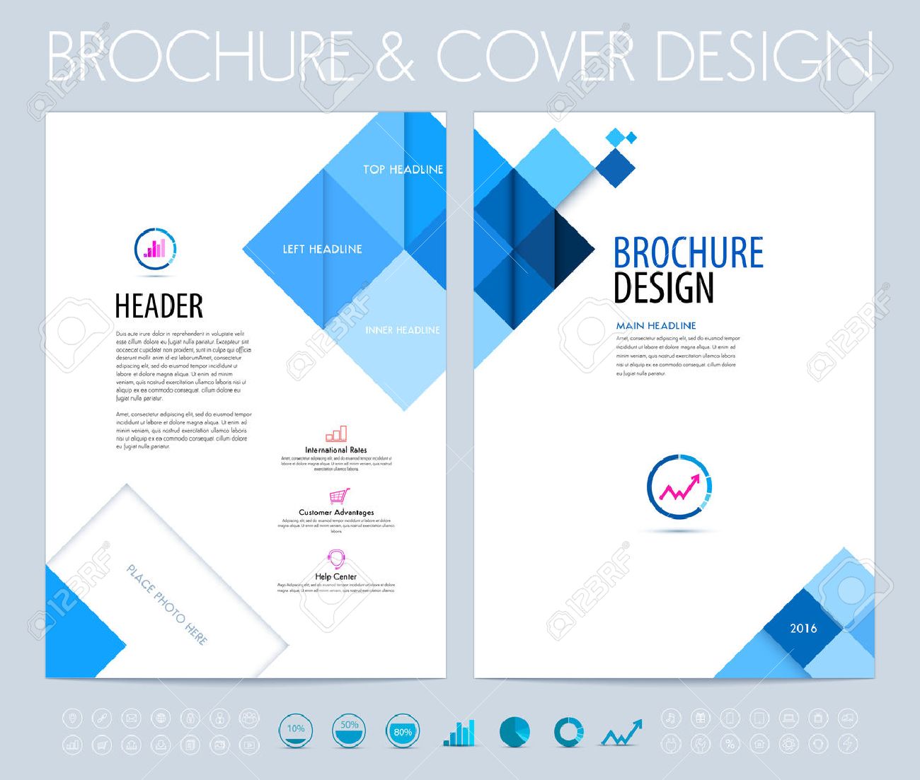 business brochure flyer and booklet design layout template with