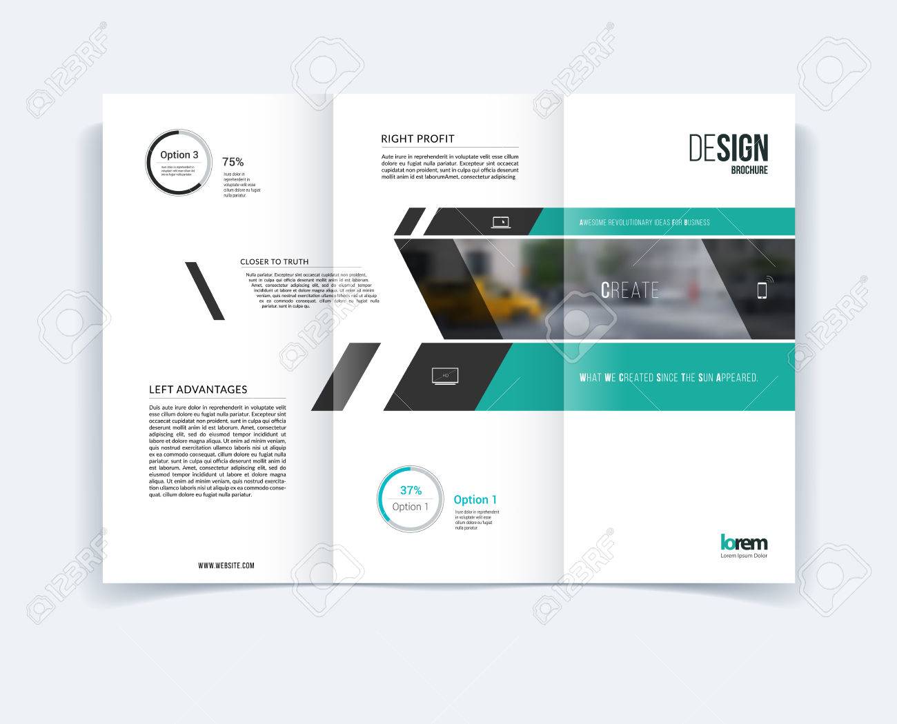tri fold brochure template layout cover design flyer in a4