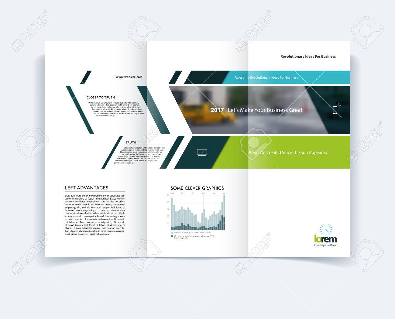 tri fold brochure template layout cover design flyer in a4