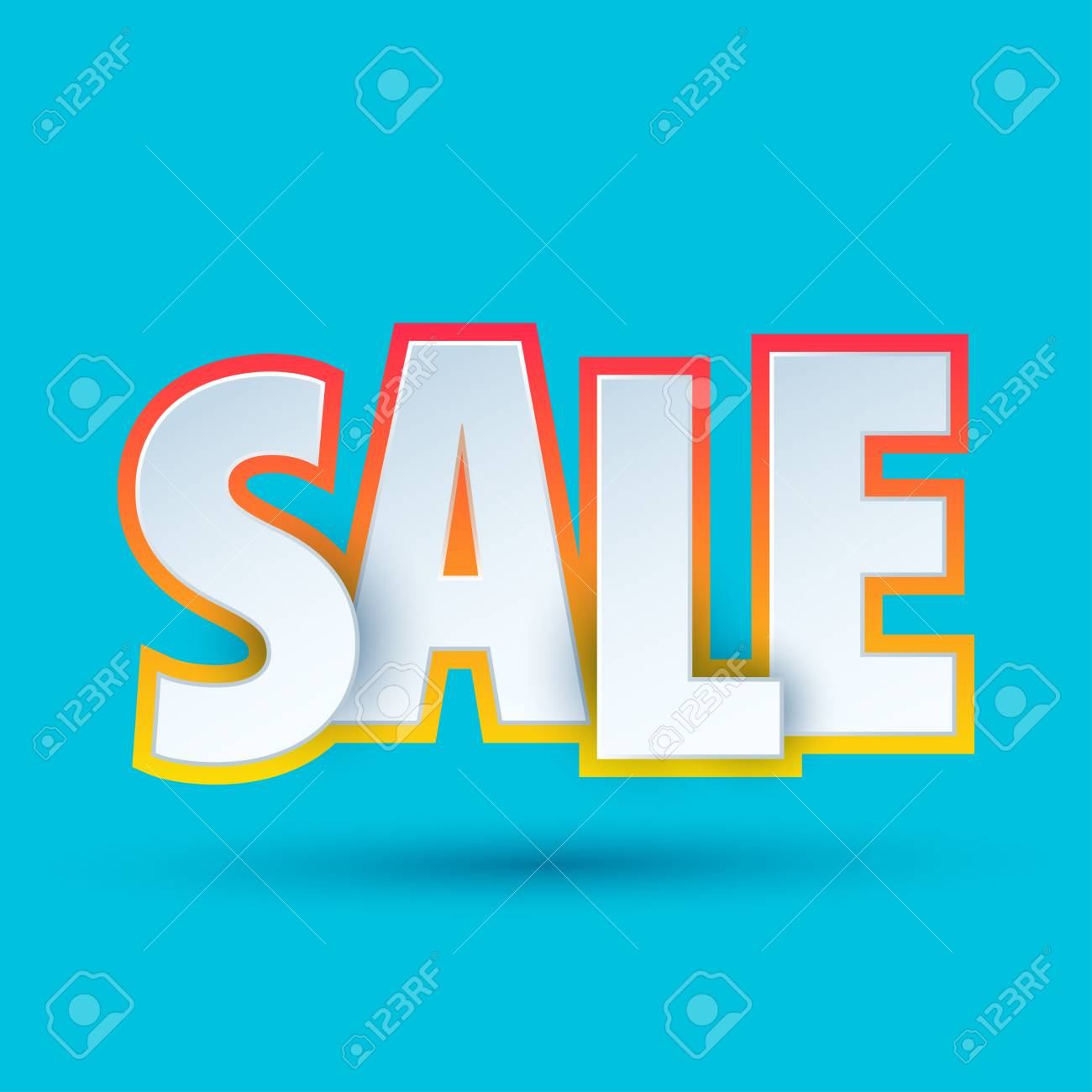 sale banner template design special offer colourful letters