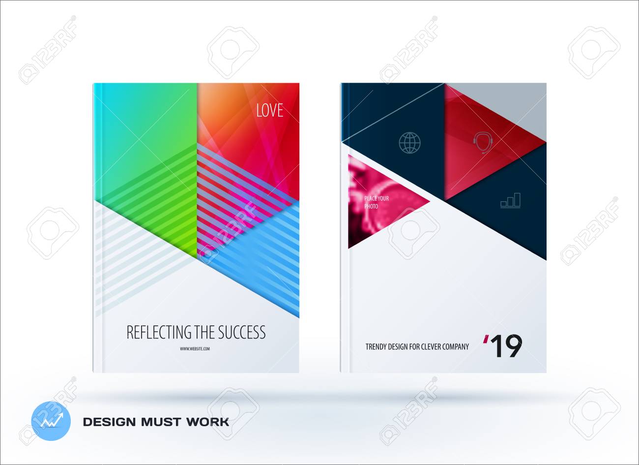 material design template creative abstract brochure set annual