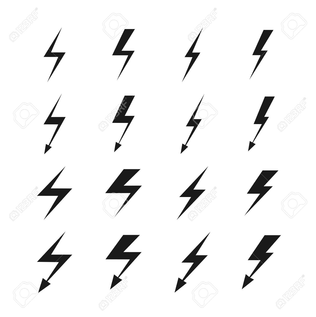 Lightning Vector Signs Bolt Icons Thunder Symbols Or Flash Pictograms Stock Lightning Vector Signs Bolt Icons Thunder Symbols Or Flash Pictograms Stock