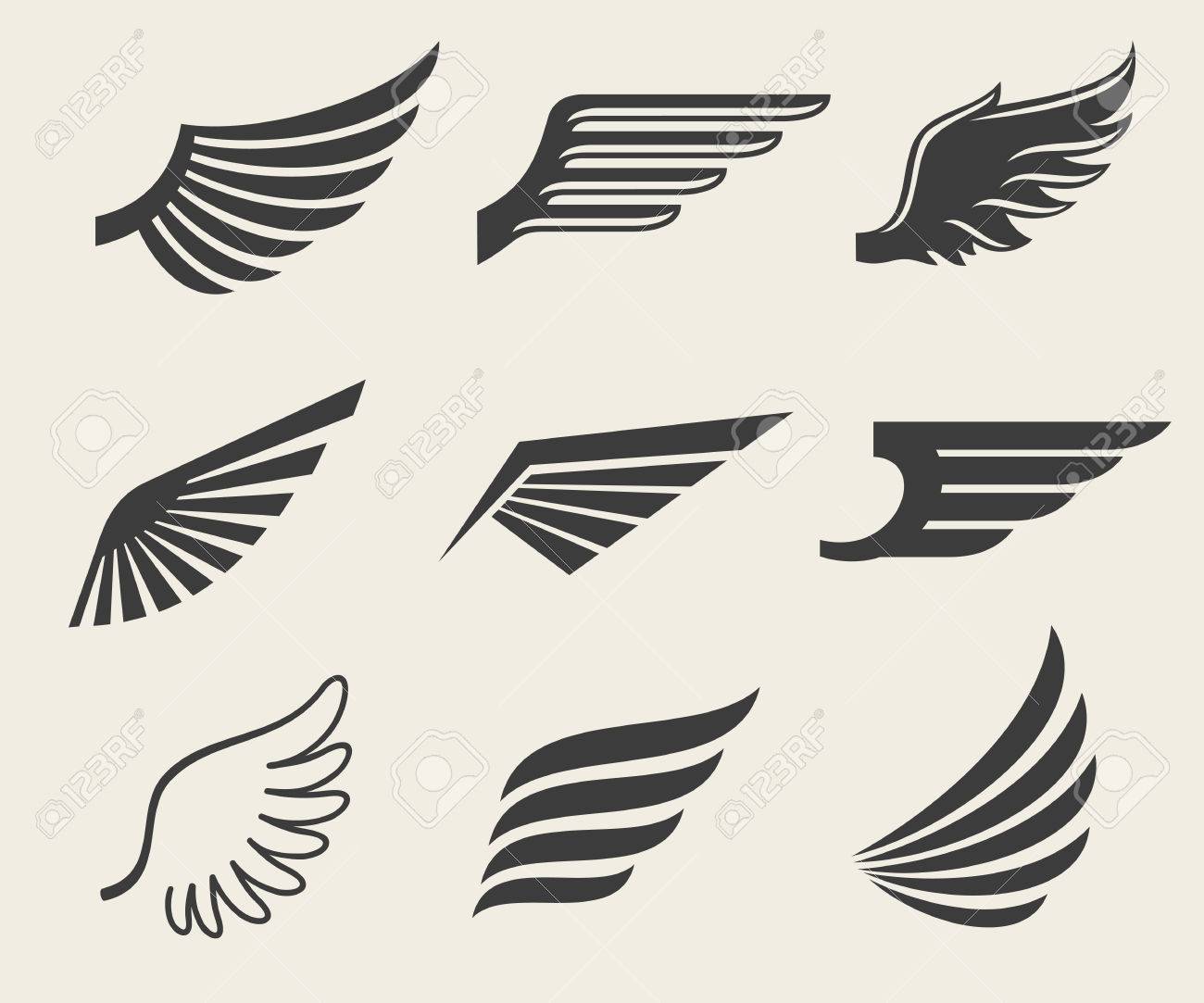 Wings vector icons set. Wing set, icon wing, feather wing bird illustration - 55591075 Wings vector icons set. Wing set, icon wing, feather wing bird illustration - 55591075