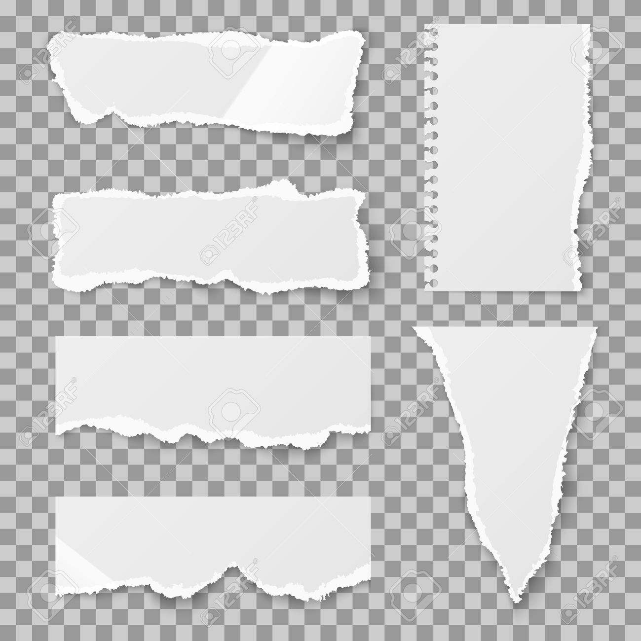blank torn paper with bends and tears ripped sheet paper and ripped sheets