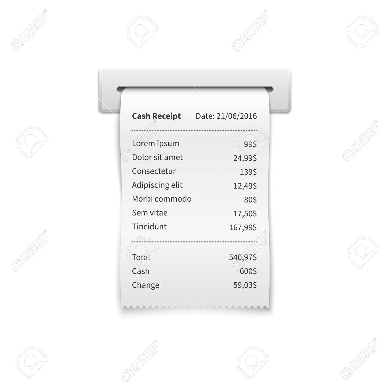 Sales Printed Receipt Shopping Paper Bill Atm Vector Mockup Royalty Free Cliparts Vectors And Stock Illustration Image 60003153