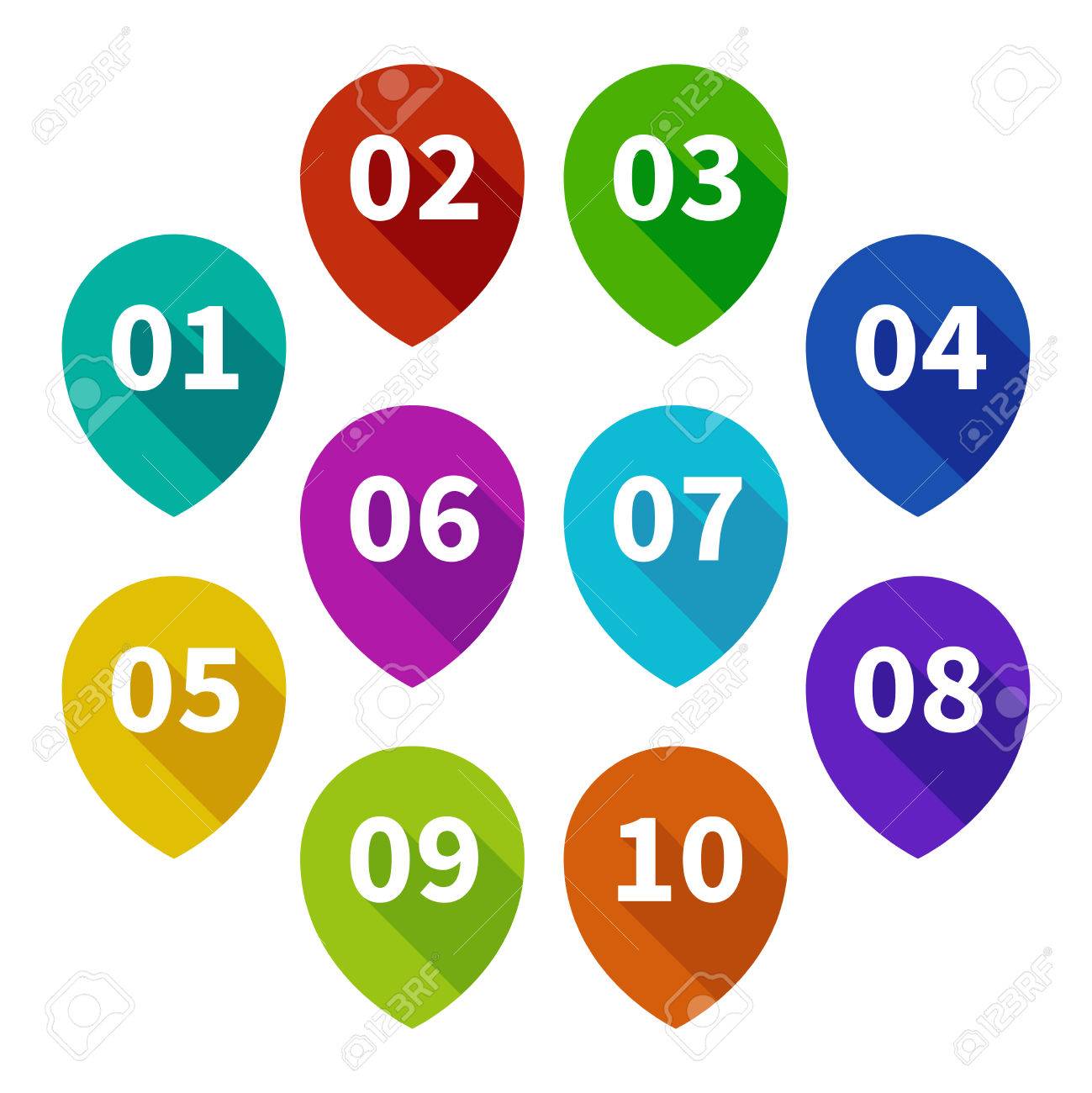 numbered pin marker for