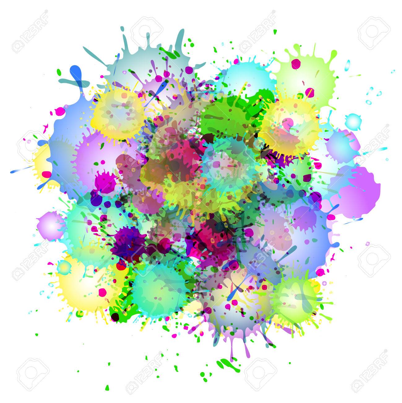 Multicolored Watercolor Paint Splatters Vector Abstract Background Royalty Free Cliparts Vectors And Stock Illustration Image 63061099