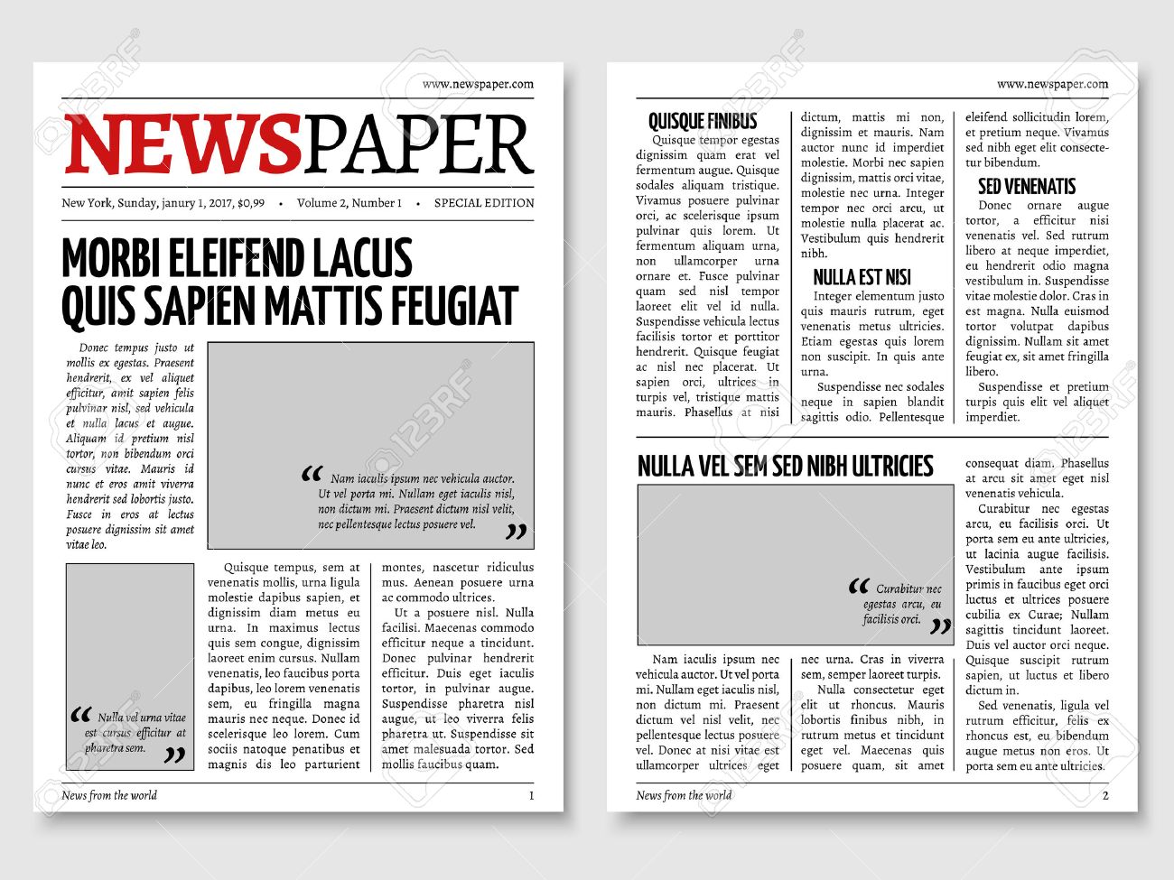 vintage newspaper journal vector template paper tabloid on template newspaper