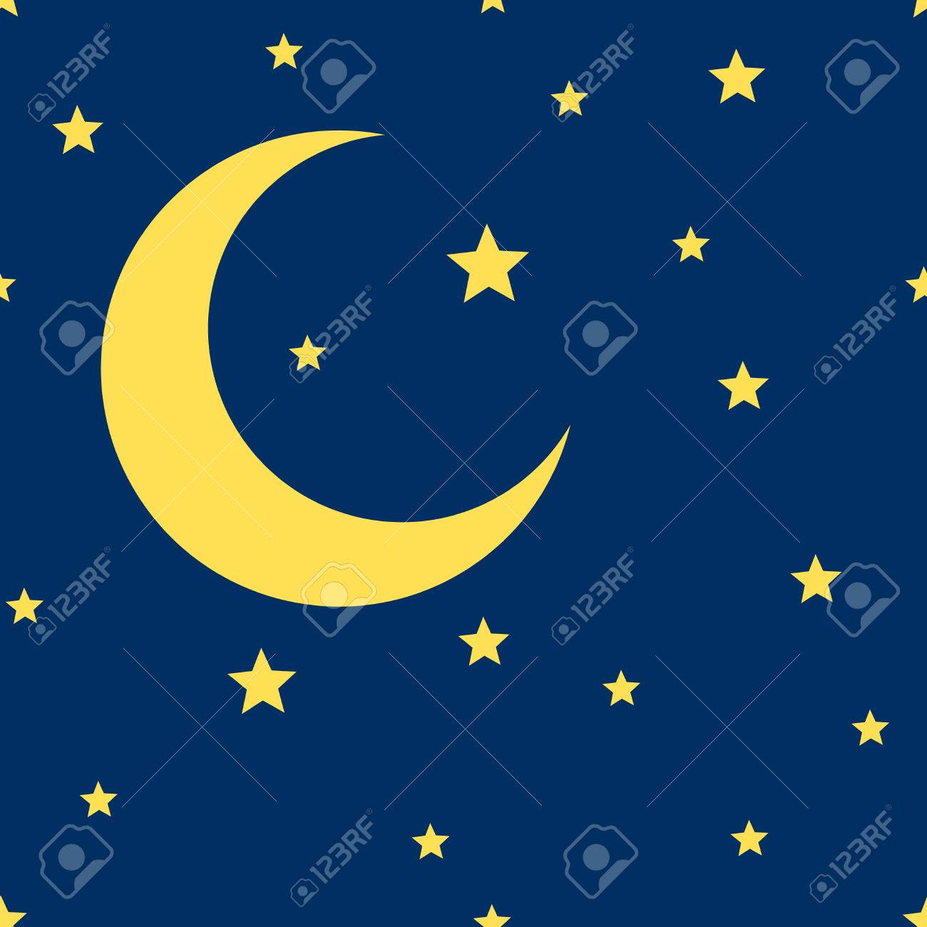ベクトル三日月形の月と星のシームレスなパターン 夜背景のイラストのイラスト素材 ベクタ Image ベクトル三日月形の月と星のシームレスなパターン 夜背景のイラストのイラスト素材 ベクタ Image
