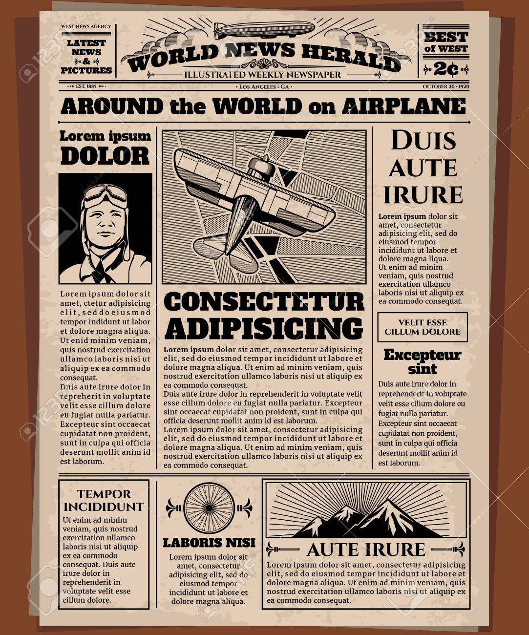 Old West Newspaper Template from previews.123rf.com