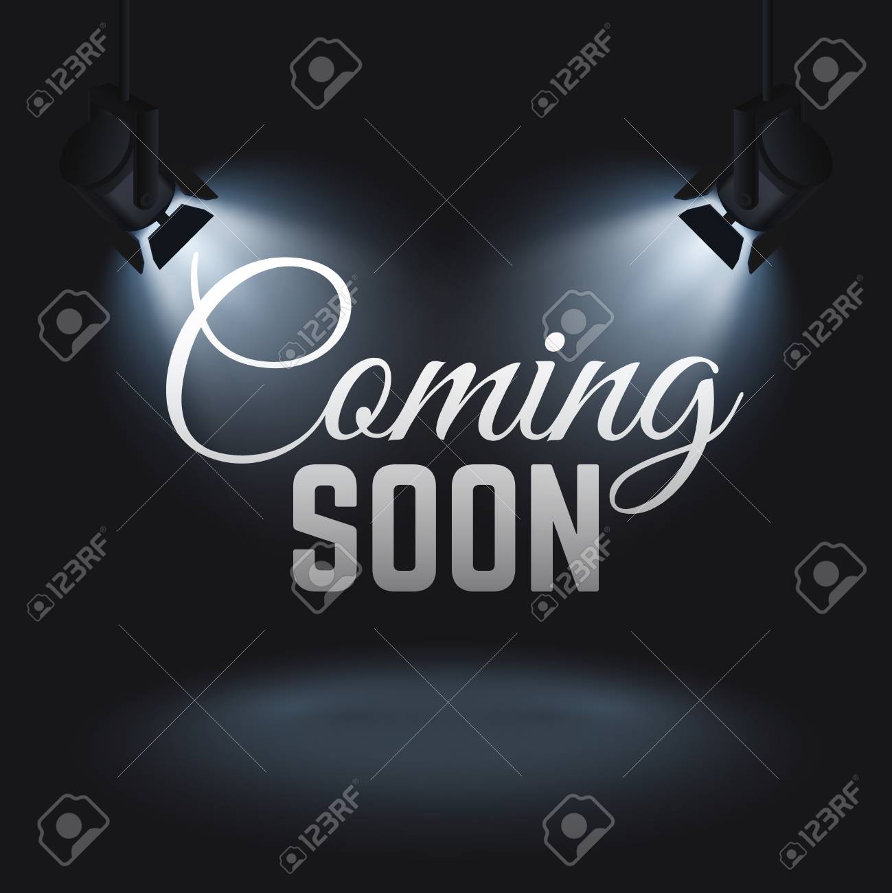 ステージのスポット ライトと謎小売コンセプトをすぐにベクトルを来る 近日 近日照らされたテキストのイラスト プロモーションのバナー のイラスト素材 ベクタ Image ステージのスポット ライトと謎小売コンセプトをすぐにベクトルを来る 近日 近日照らされたテキストのイラスト プロモーションのバナー のイラスト素材 ベクタ Image