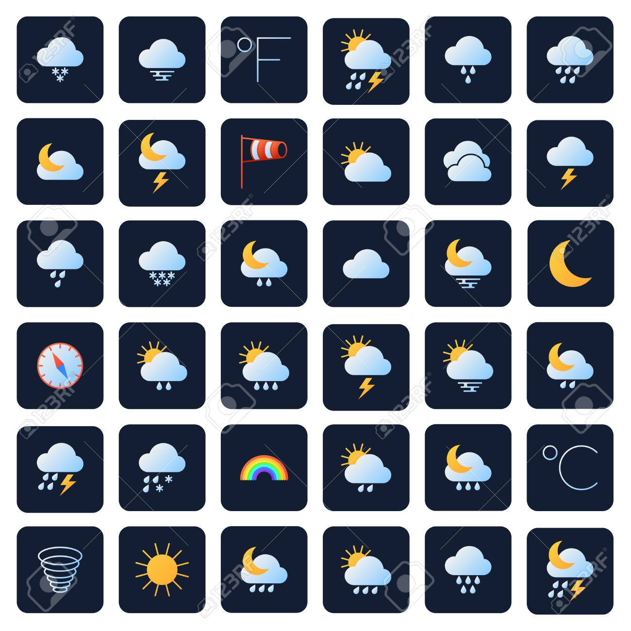ベクトルのアイコンを天気予報 気候と天気記号 スノーフレーク Amd 雲気象アイコンのコレクション予測アイコンのイラストのイラスト素材 ベクタ Image