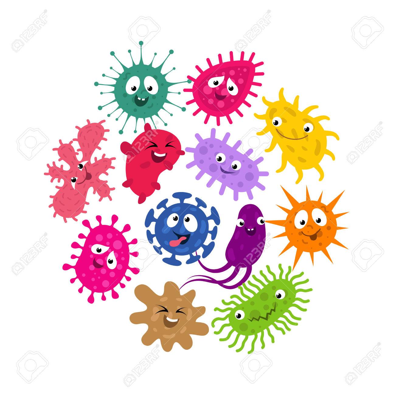 Funny Germs And Virus Kids Vector Background Illustration Of Royalty Free Cliparts Vectors And Stock Illustration Image