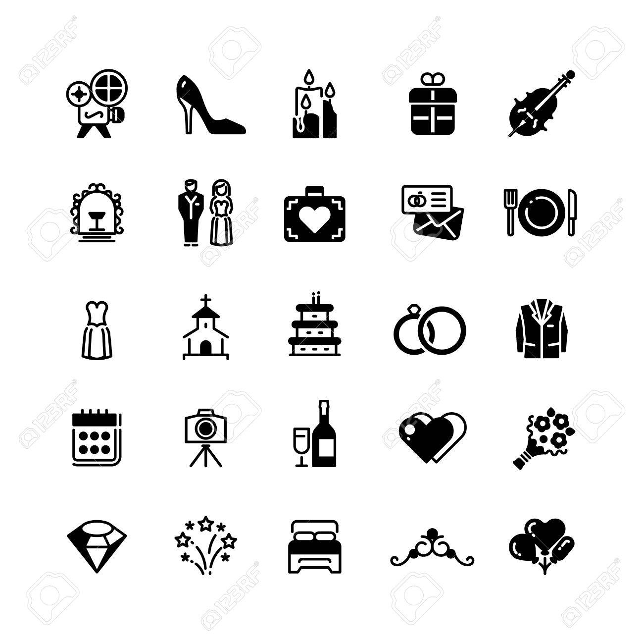 Bridal vector symbols. Wedding vector black silhouette icons.. Bridal vector symbols. Wedding vector black silhouette icons..