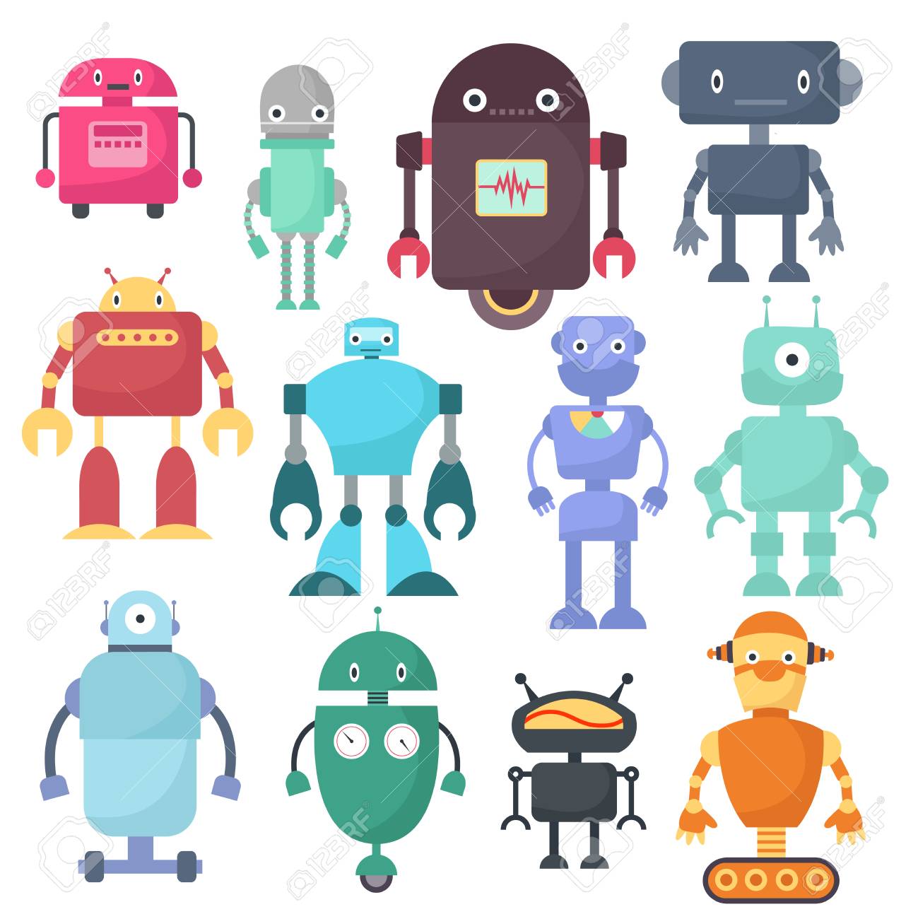 cute robot vector