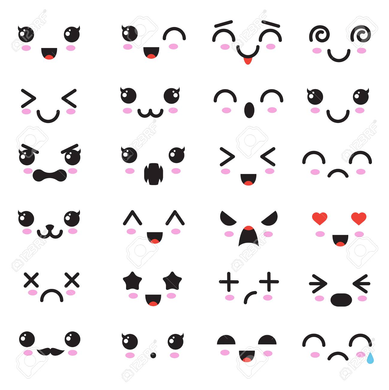 漫画可愛い目と口 日本式のかわいい絵文字絵文字 の写真素材 画像素材 Image 漫画可愛い目と口 日本式のかわいい絵文字絵文字 の写真素材 画像素材 Image