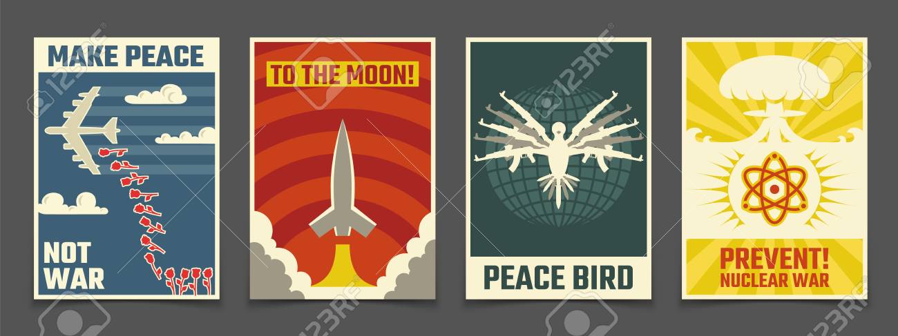 Soviet anti war, peaceful propaganda vector vintage posters - 103448824 Soviet anti war, peaceful propaganda vector vintage posters - 103448824