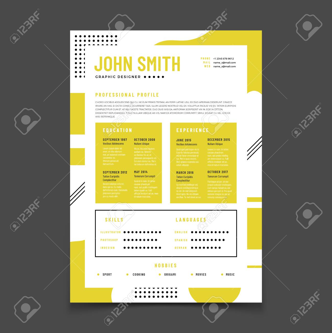 cv design professional resume with business details curriculum