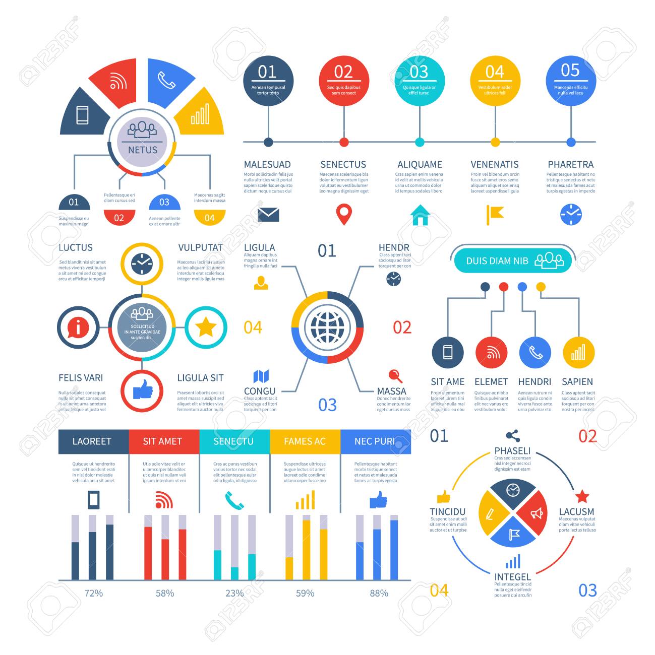 stock illustration timeline flow chart